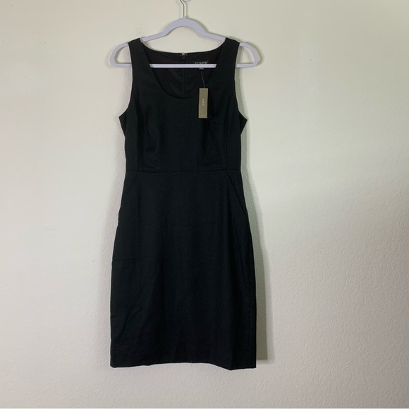 J. Crew Dresses & Skirts - J.Crew Black Scoopneck resume dress in stretch linen blend 4 NWT